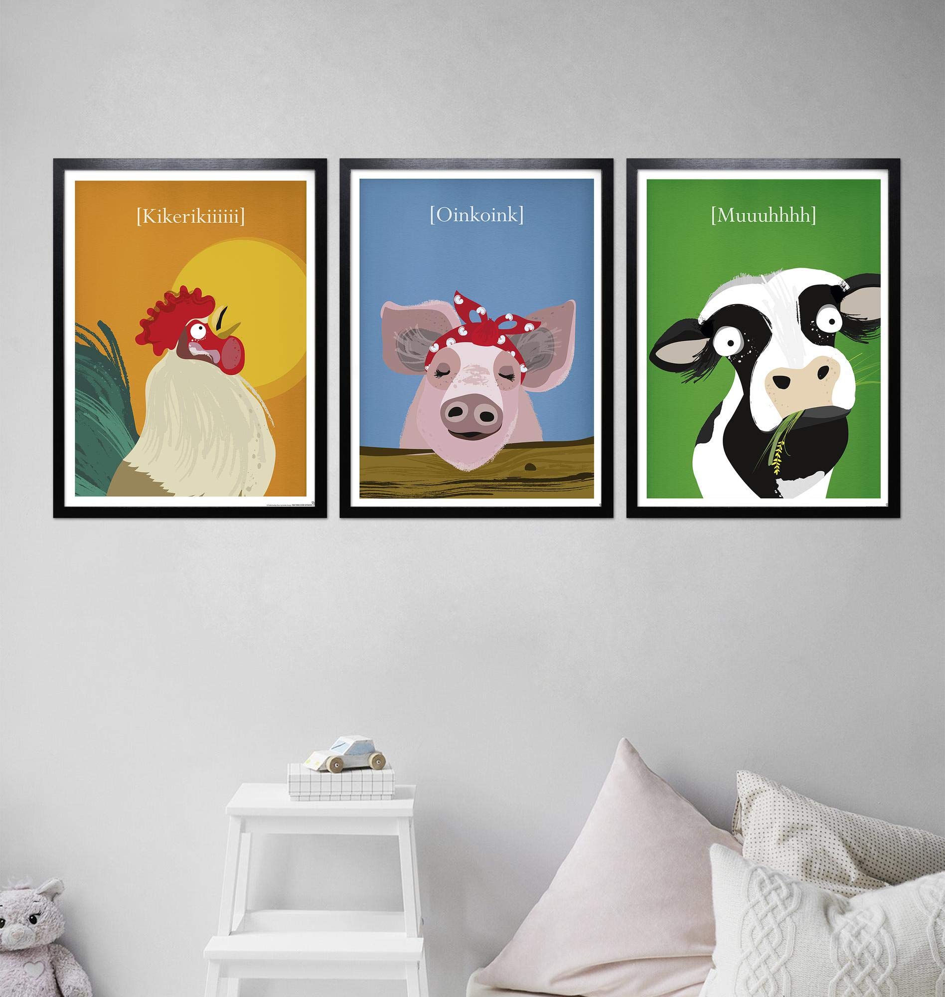 Close Up - Set di 3 poster per la cameretta dei bambini, 30 x 40 cm
