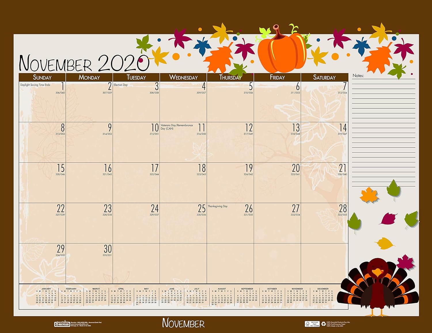 House of Doolittle 2020-2021 Monthly Seasonal Desk Pad Calendar, Academic, 22 x 17 Inches, July - June (HOD1395-21)