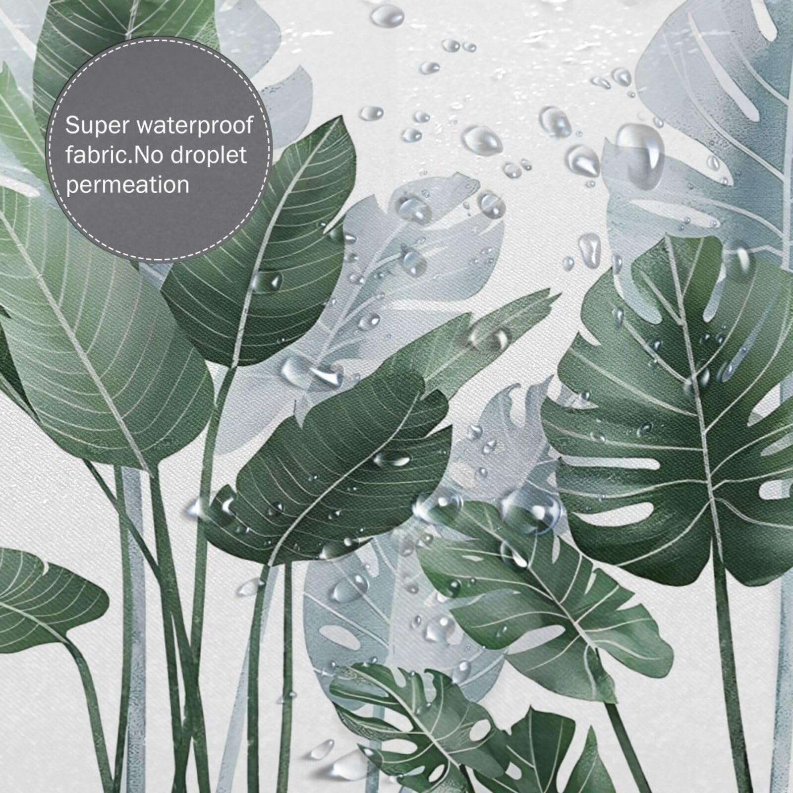 YUAOEUR 3D Garden Shower Curtain 60x72 Inch Nature Green Leaves Picture Outdoor Garden Green Trees Bathroom Personalized Decor Fabric with Hook - Image 4