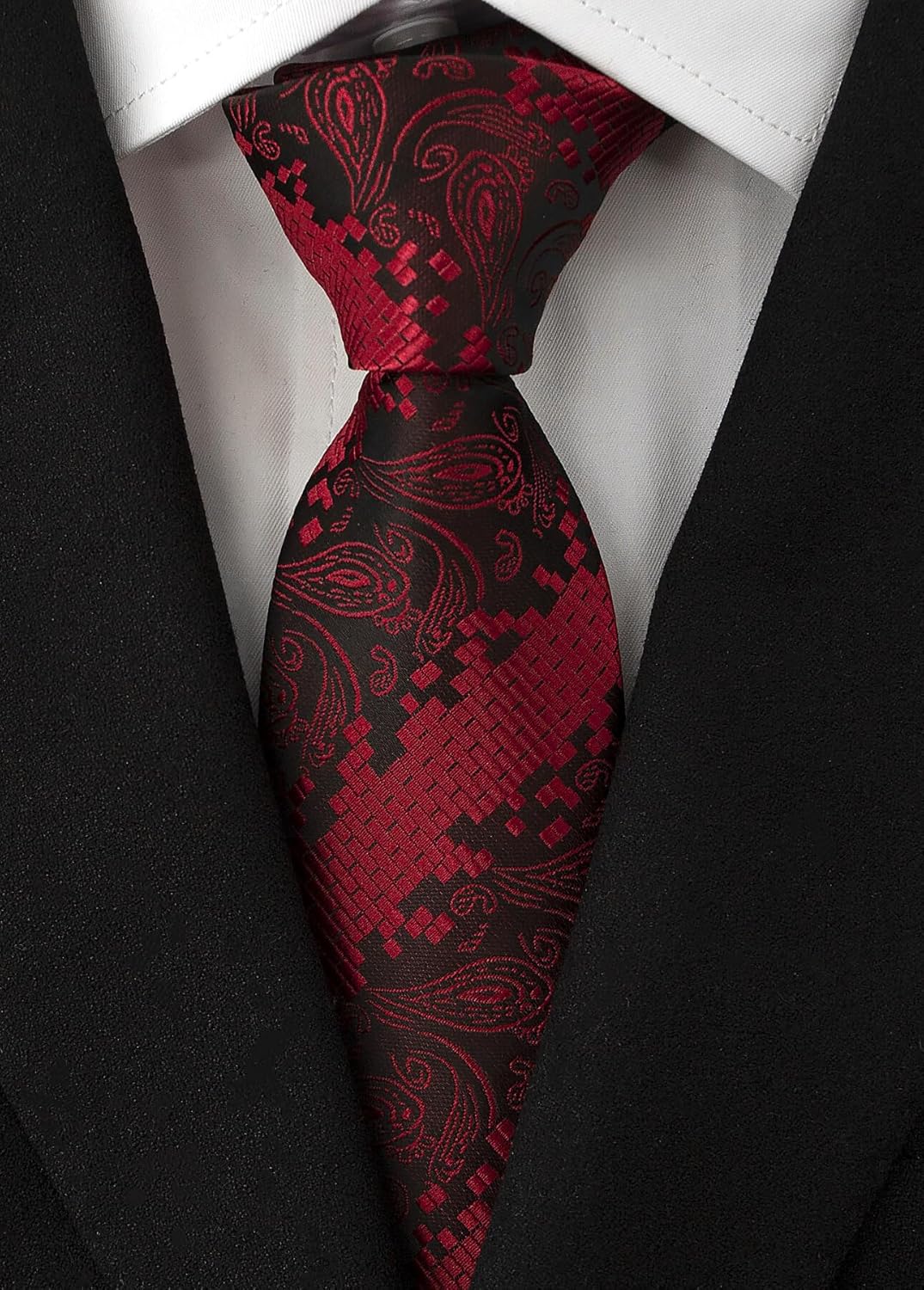 Adulove Men's Necktie Classic Silk Tie Woven Jacquard Neck Ties 6 PCS