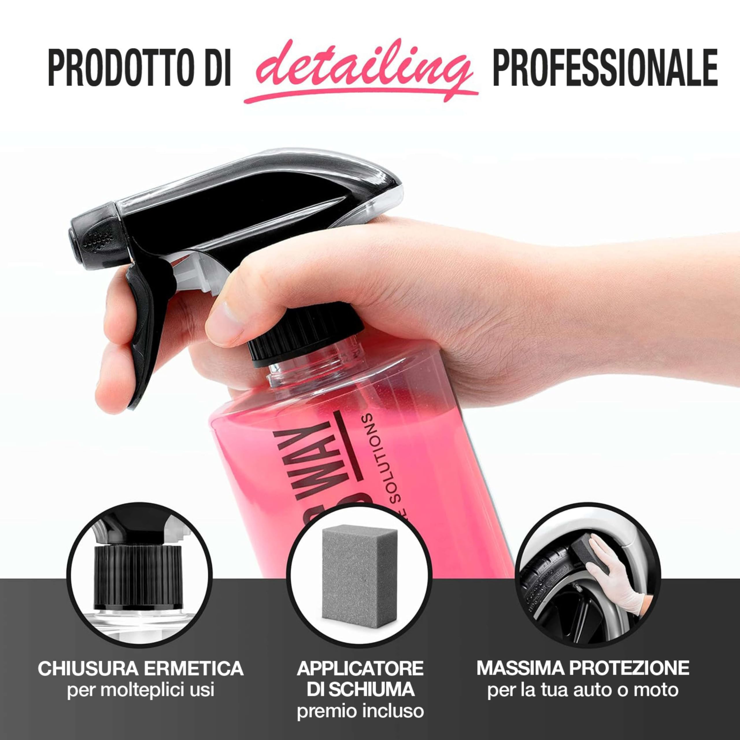 Rinnovatore E Lucidante Per Pneumatici Auto - Idrata Gomma E Plastica, Effetto Durevole, Con Applicatore