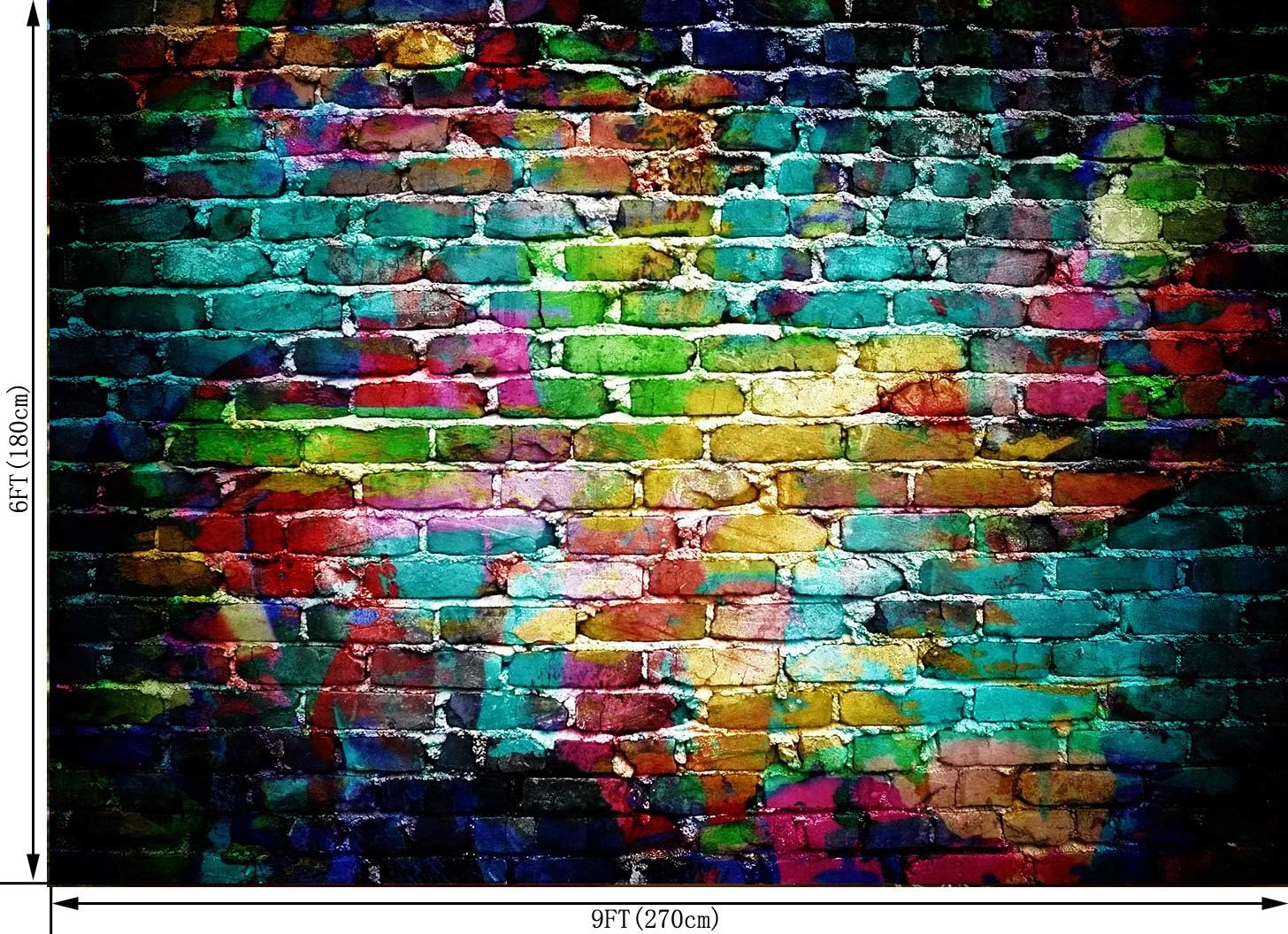 Exclusive Discount 90% Price OUYIDA 9X6FT Art Studio Graffiti Photography Backdrops Colorful Brick Wall Photo Background Adults Children Portrait Studio Props Birthday Party Decor Supplies Vinyl Backdrop TG02B