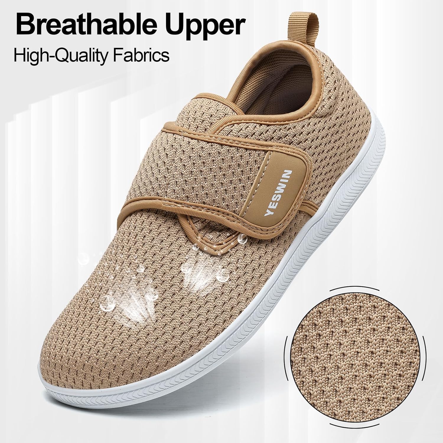 Diabetic Walking Shoes for Women Wide Toe Box Non Slip Comfortable Breathable Zero Drop Barefoot Shoe with Adjustable Strap for Neuropathy, Edema, Swollen Feet, Elderly, Pregnancy - Image 3