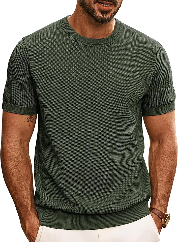 PJ PAUL JONES Mens Casual T-Shirts Classic Short Sleeve Knit Tees Crewneck Solid Tee Shirts