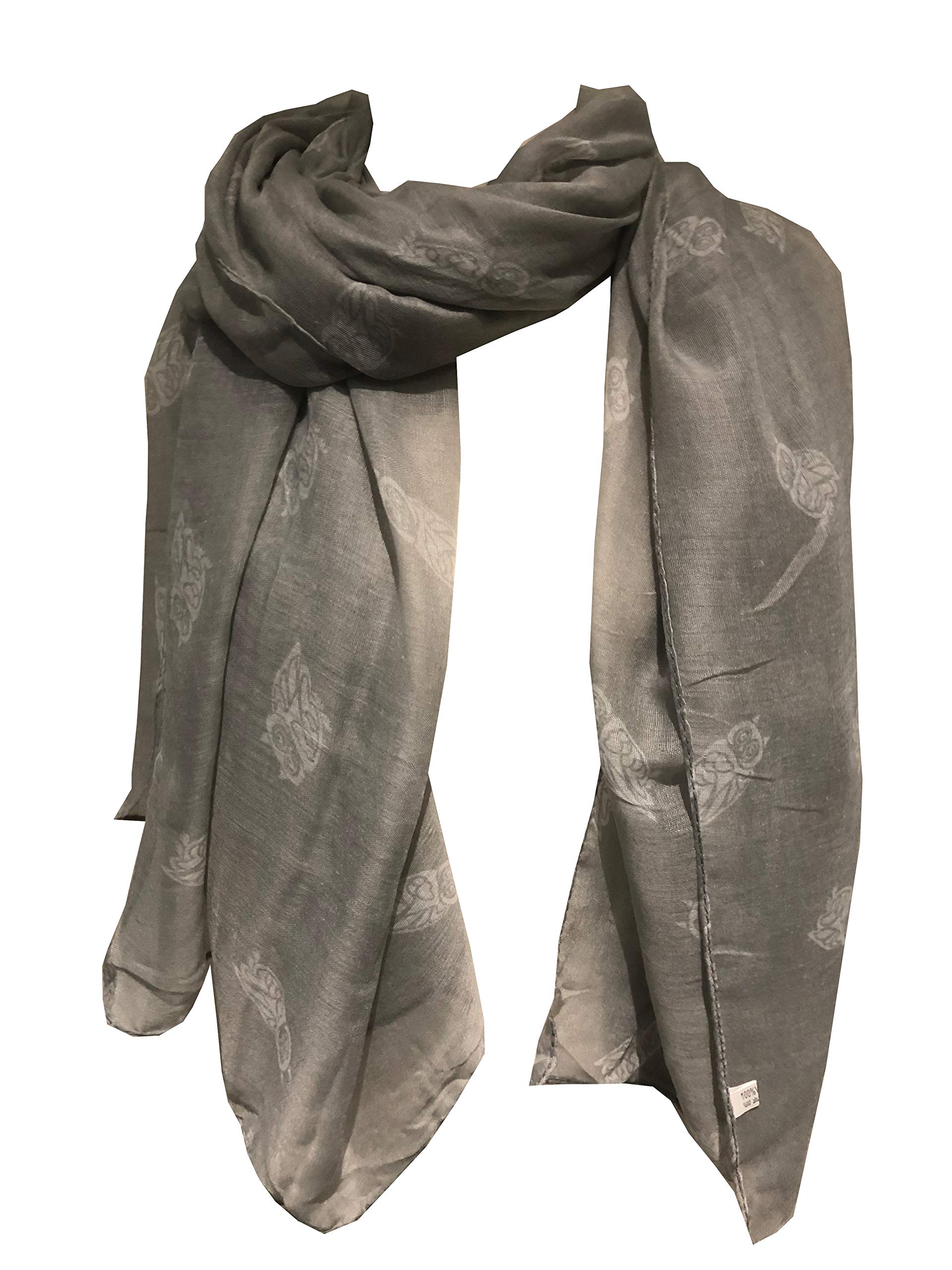Pamper Yourself Now Women's owl Print Scarf Wraps Shawl Soft Scarves, Great for owl lovers ladies gift, (Grey)