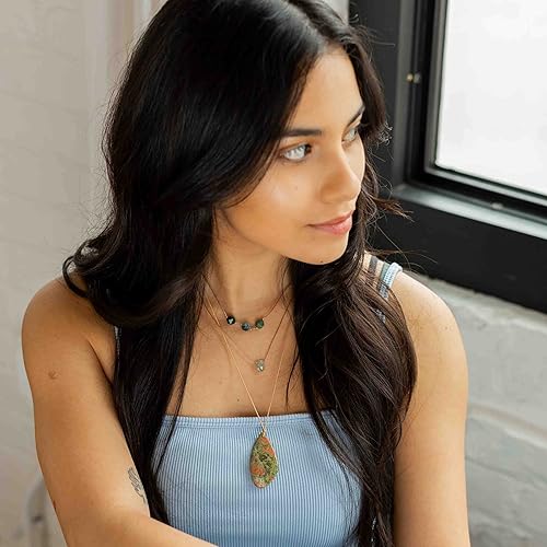 Miniatura 4 de SoulKu Zodiac Stone Necklace, Astrology Jewelry With Healing Crystal, Horoscope Necklace For Strong Women, Mom & Sister, 16" Cord with 2" Sterling