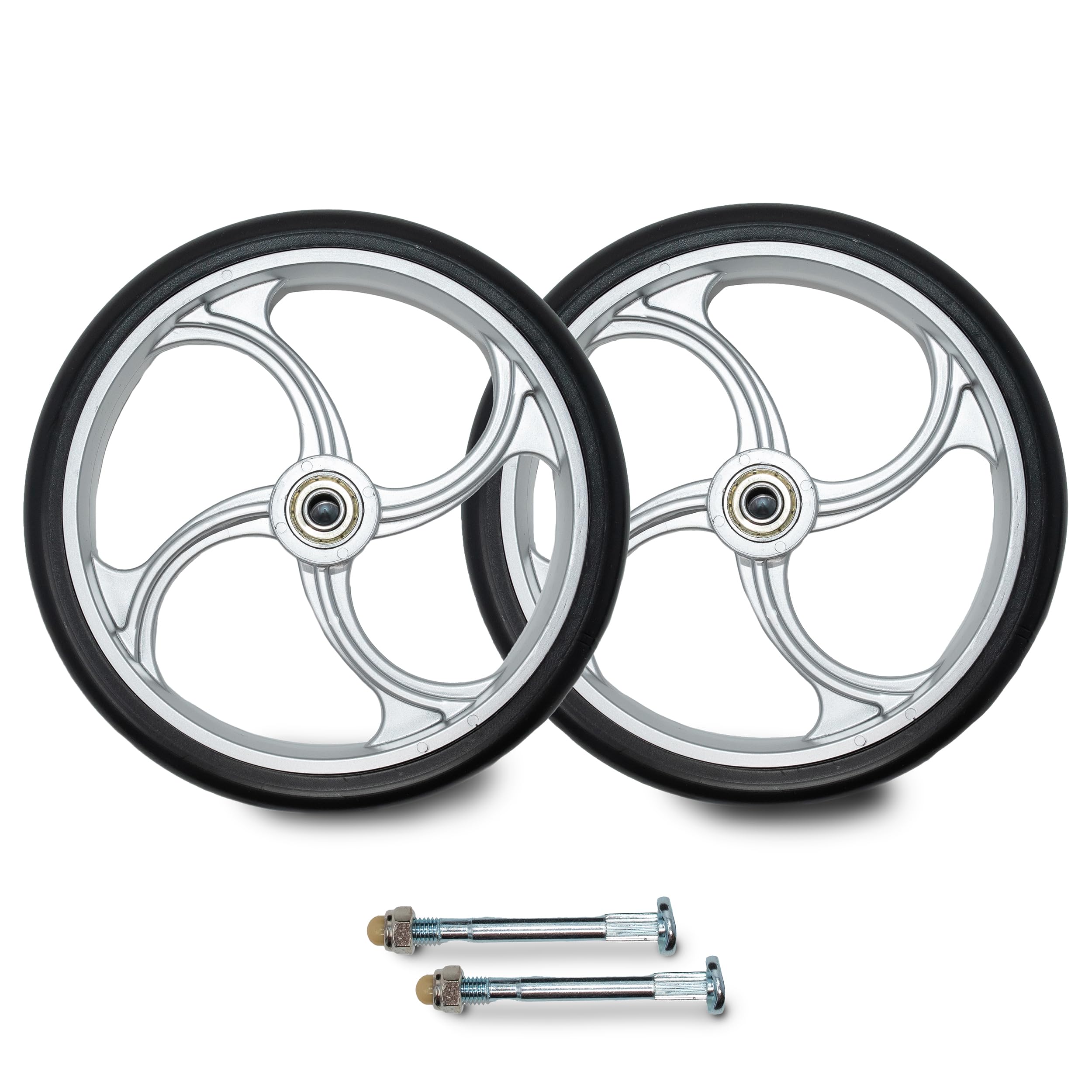 Vortex Universal 7 Inch Replacement Wheels Kit - WHEELS ONLY (Silver Metallic)