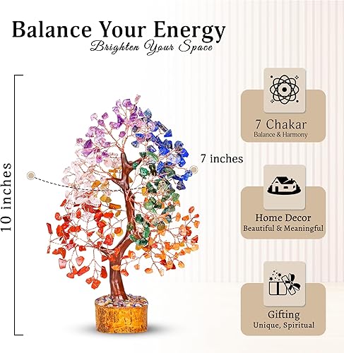 Miniatura 67 de YATSKIA - Árbol de cristal turquesa Feng Shui, alambre, bonsái Buhha, estatua reiki, Chakra curativo energía positiva, buena suerte dinero regalos