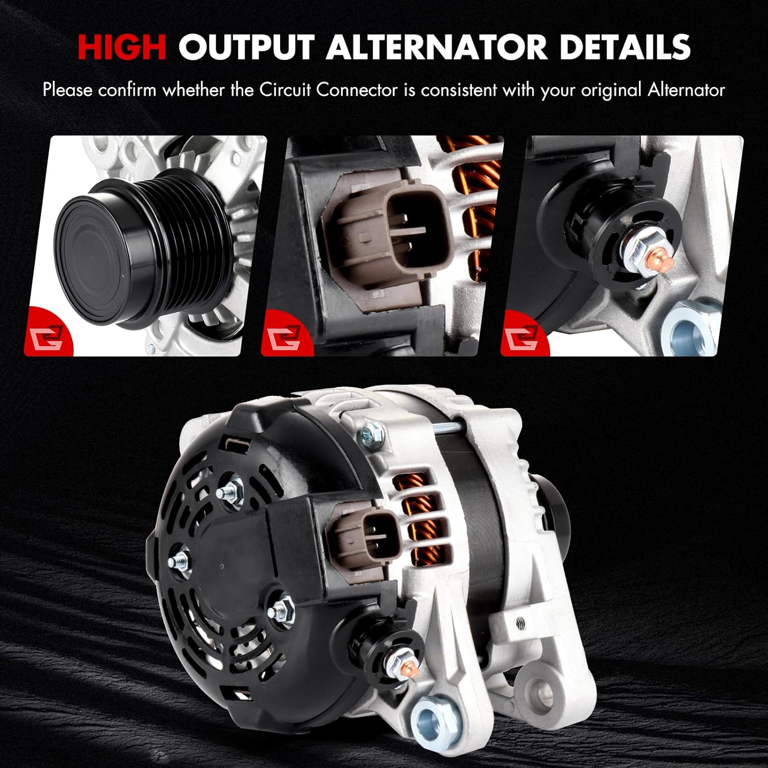 Alternator Fit for 3.5L Toyota for Avalon 2005-2015 for RAV4 2009-2012 for Camry 2007-2016, for Lexus for RX350 2007-2009, 100 Amp High Output Alternator 11136 104210-207