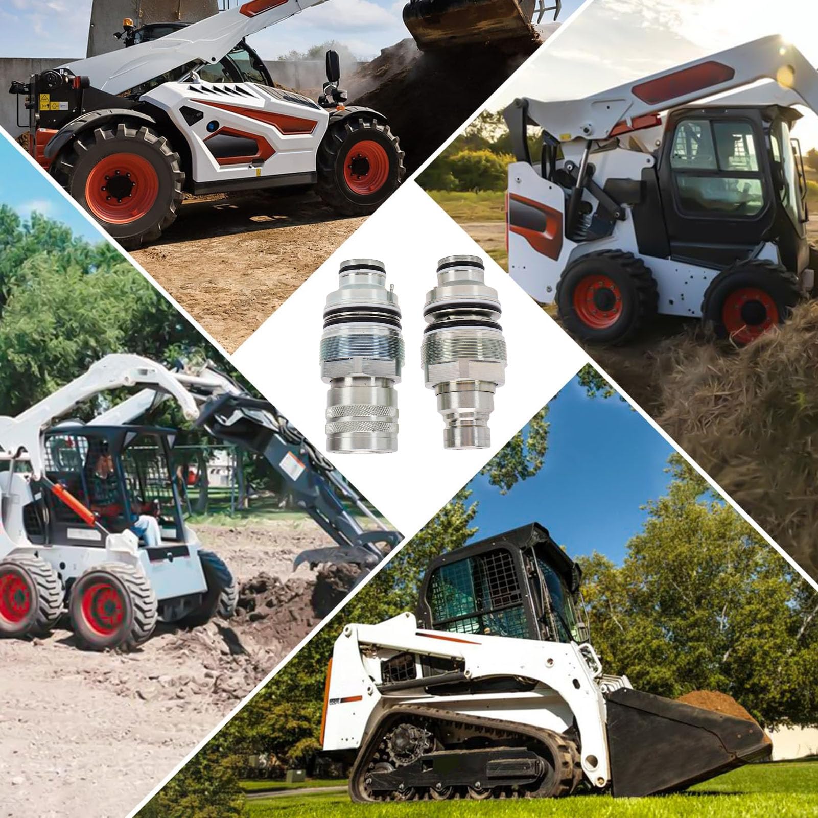 Jiawu Szybkozłącze Hydrauliczne, Gwint M46, Męski, żeński, Złącze z płaską powierzchnią czołową ze Stali Stopowej, Odporne na Wycieki, w Ekstremalnych Temperaturach, do ładowarek, Koparek, ładowarek