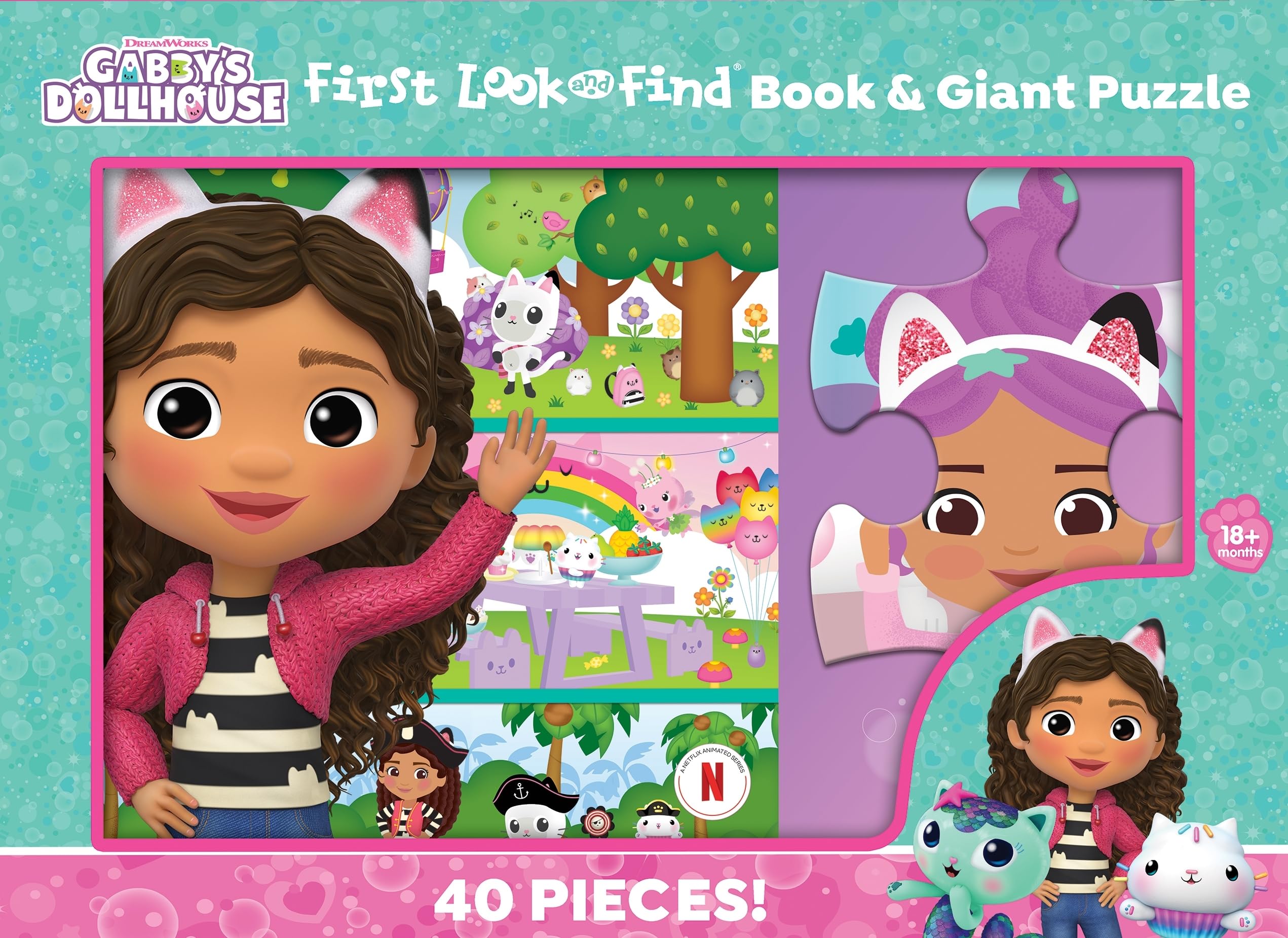 Phoenix International Publications, Incorporated Dreamworks Gabby's Dollhouse: First Look And Find Book & Giant Puzzle