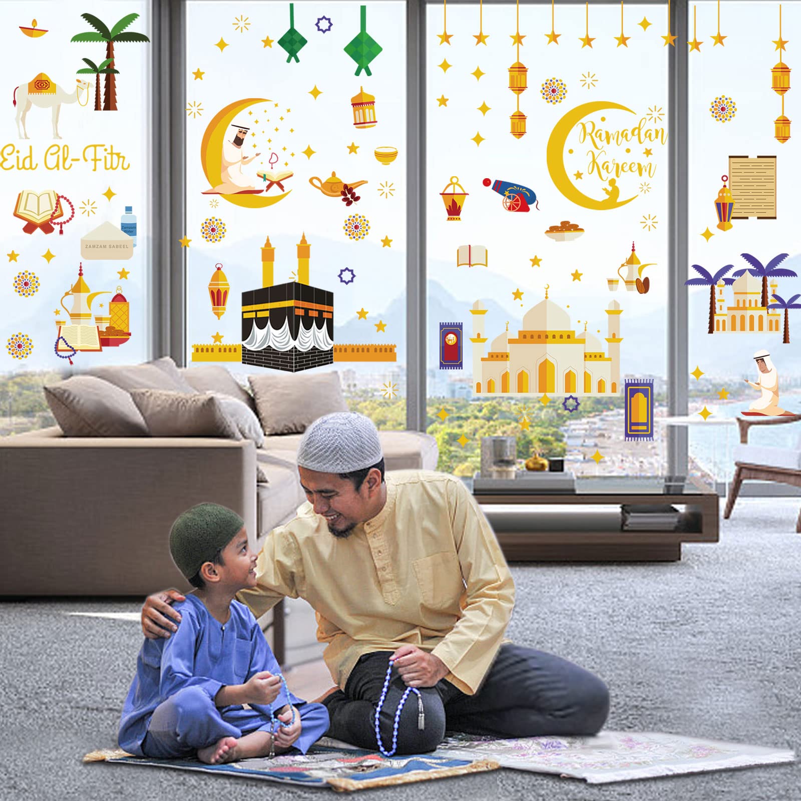 adesivi per finestre Ramadan, Eid Mubarak, Al-Fitr