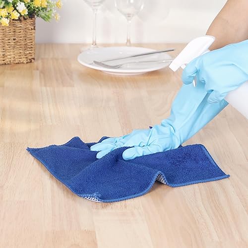 Miniatura 5 de uxcell Juego de 10 paños de cocina para platos, paños de microfibra absorbentes de secado rápido, trapos de cocina con lado de limpieza de cocina y