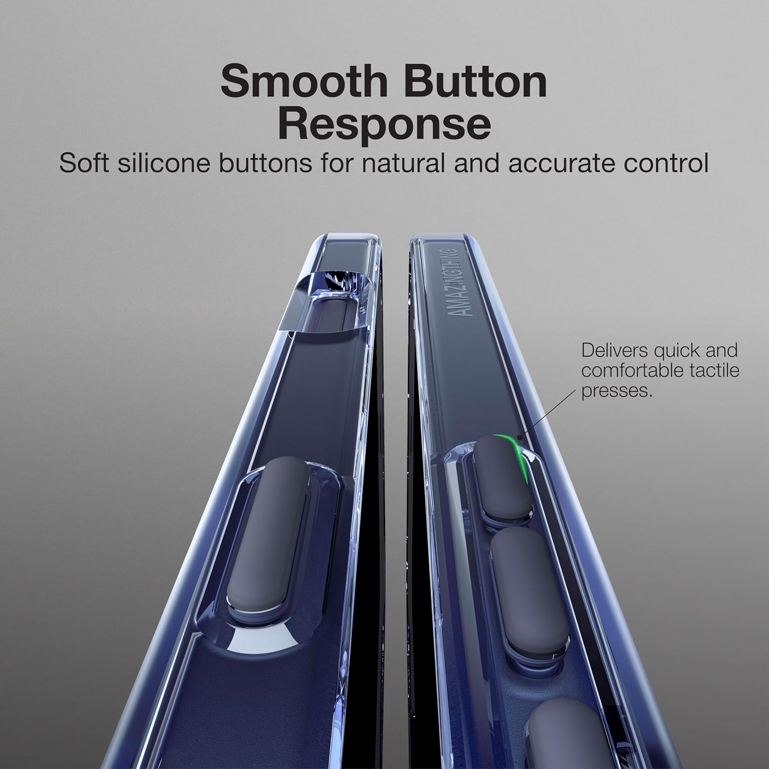 AMAZINGthing for iPhone 17 Pro Max [Minimal LensGuard] Case, Clear Anti-Yellowing Phone Cover with Full Camera Bump Protection, Smooth Button Response, Strap-Ready Design, Blue