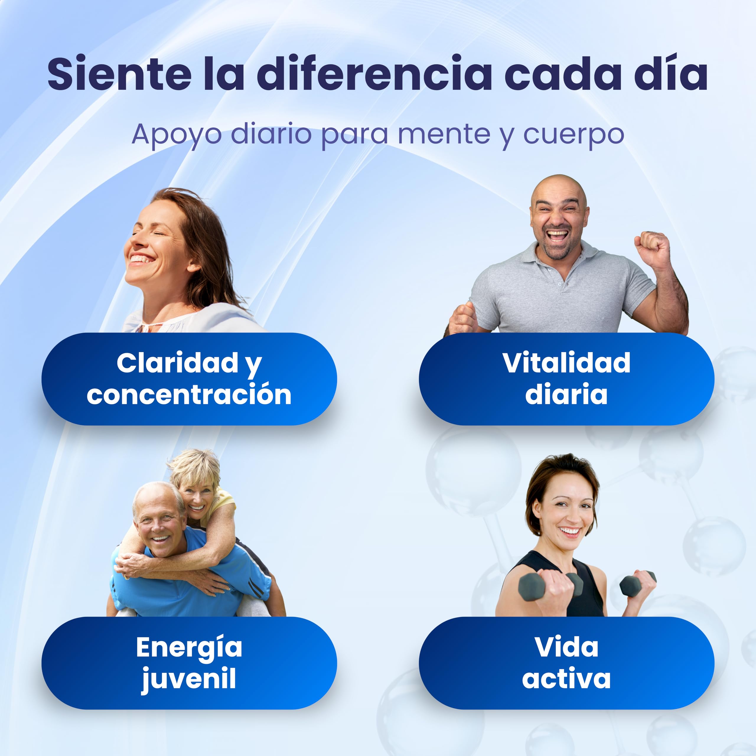 Nad Resveratrol Puro 1000mg, 60 Cápsulas veganas, 500mg NAD + 500mg Trans-Resveratrol, Energía Celular, Antioxidante, Sin Gluten, Sin OGM, sin GMO - Apoyo Mitocondrial, Cognición, Antiedad