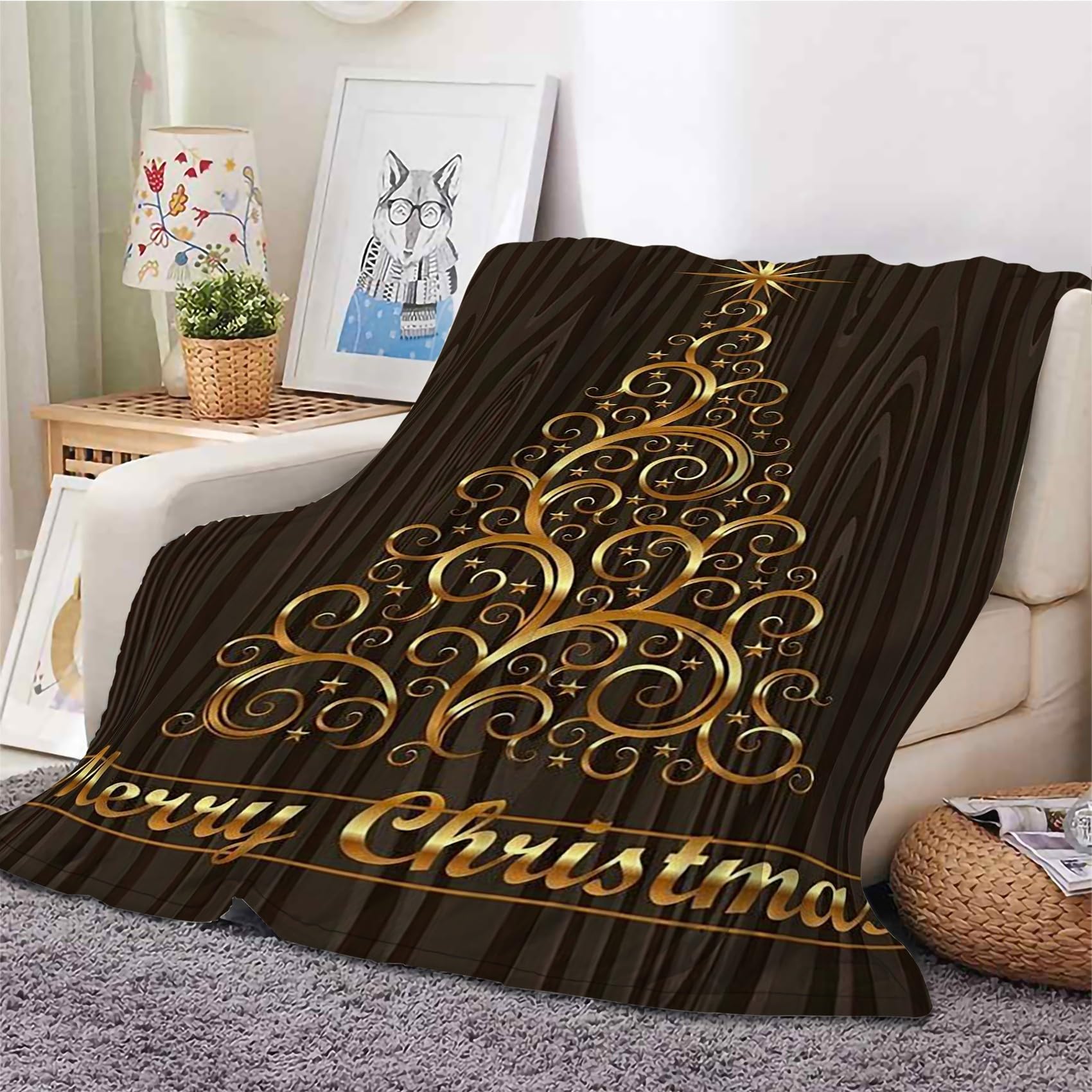 Mantas para Cama 180 x 220 cm Decoracion NavideñA Manta de Franela para Niños y Adultos AñO Nuevo Manta para Cama Polar Suave Transpirable Acogedora y CáLida