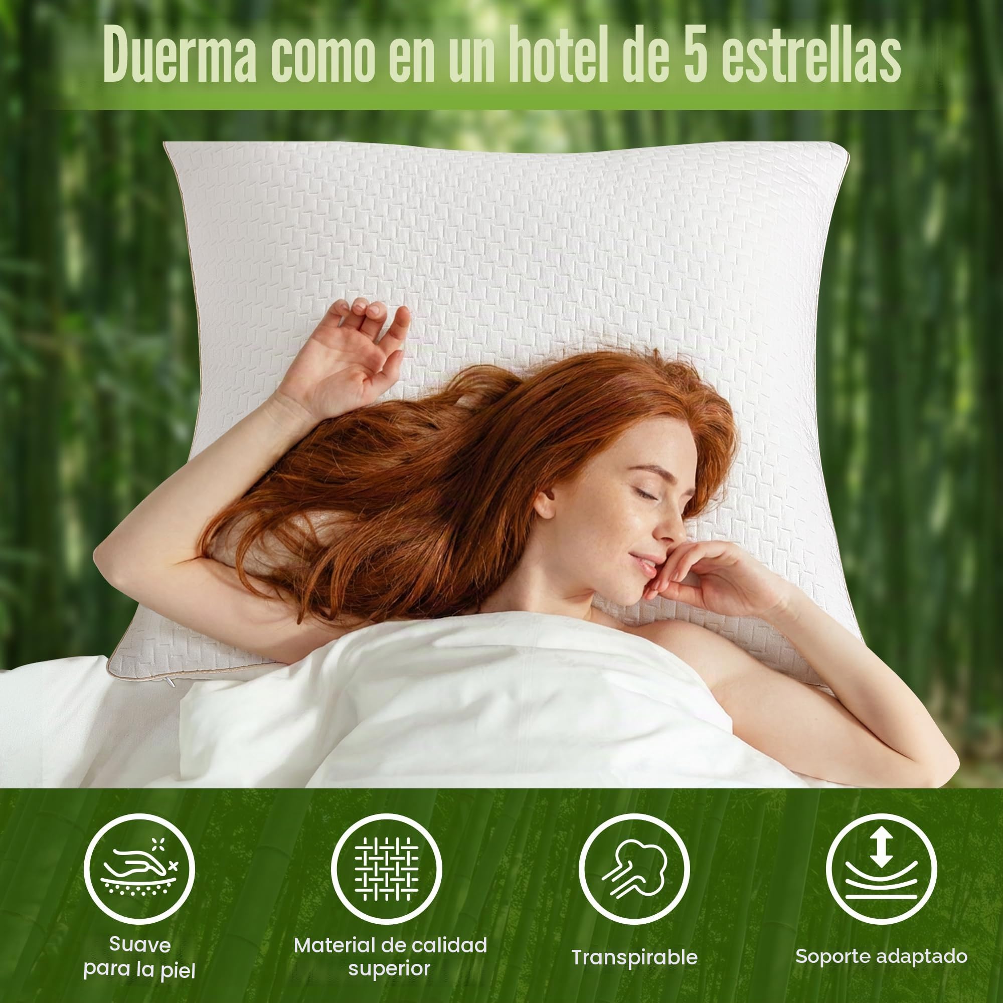 BedStory Almohadas Antiacaros Almohada Fibra Lavable Almohada de Poliéster Relleno de Almohadas de Calidad Hotelera Pack de 2 (50x70cm, Blanco)