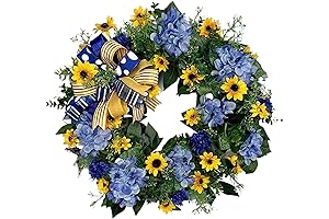 Ukrainian Sunflower Wreath for Front Door