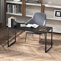 Vista 8 de SHW Mission - Escritorio para computadora de oficina en casa, 40 pulgadas, color negro