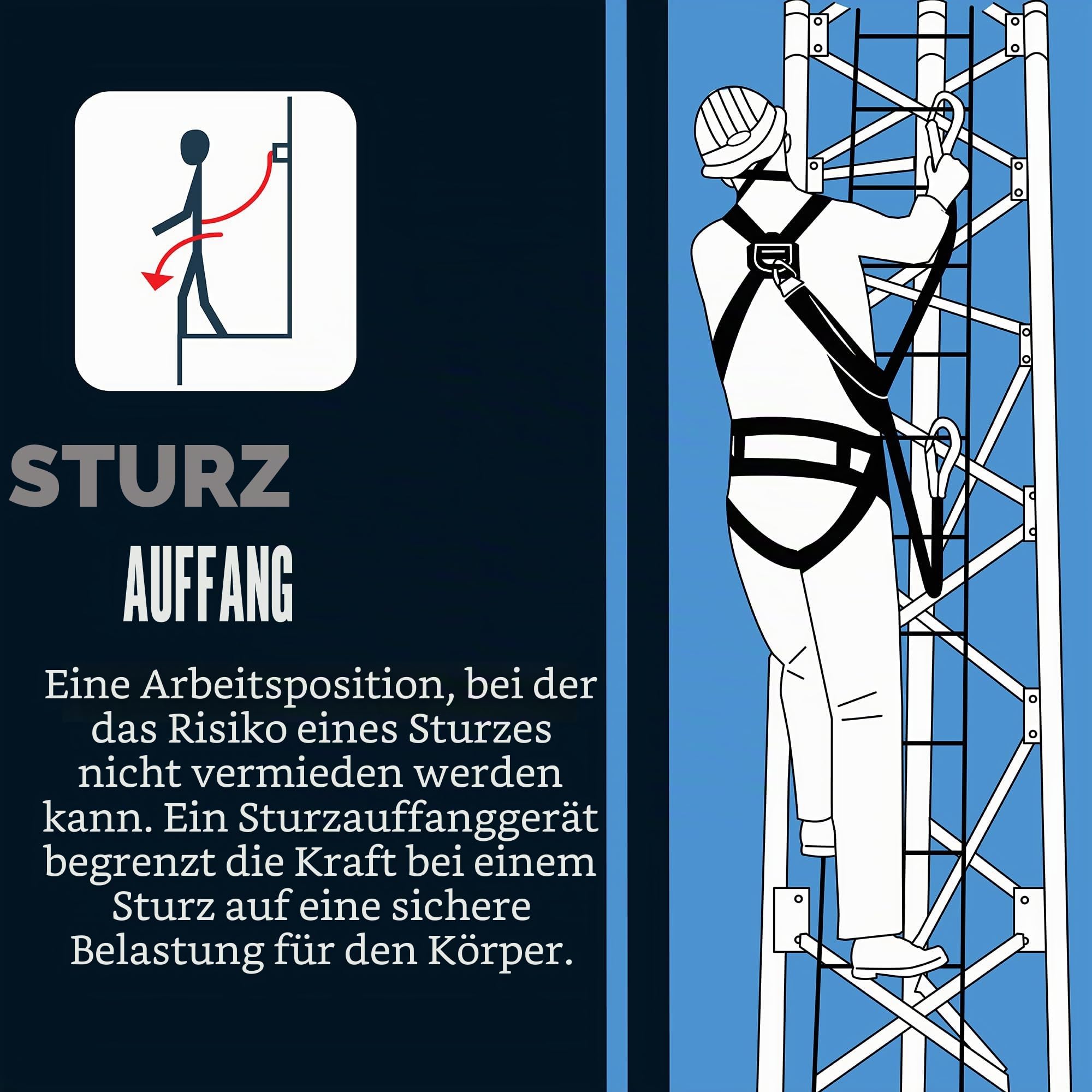 JSP SPARTAN Fallschutzset - Schwarz - Einheitsgröße - Höhensicherung - Auffanggurt und Verbindungsmittel - Für Gerüstbau, Dacharbeiten, Wartung und Höhenplattformen - EN 355 & EN 361
