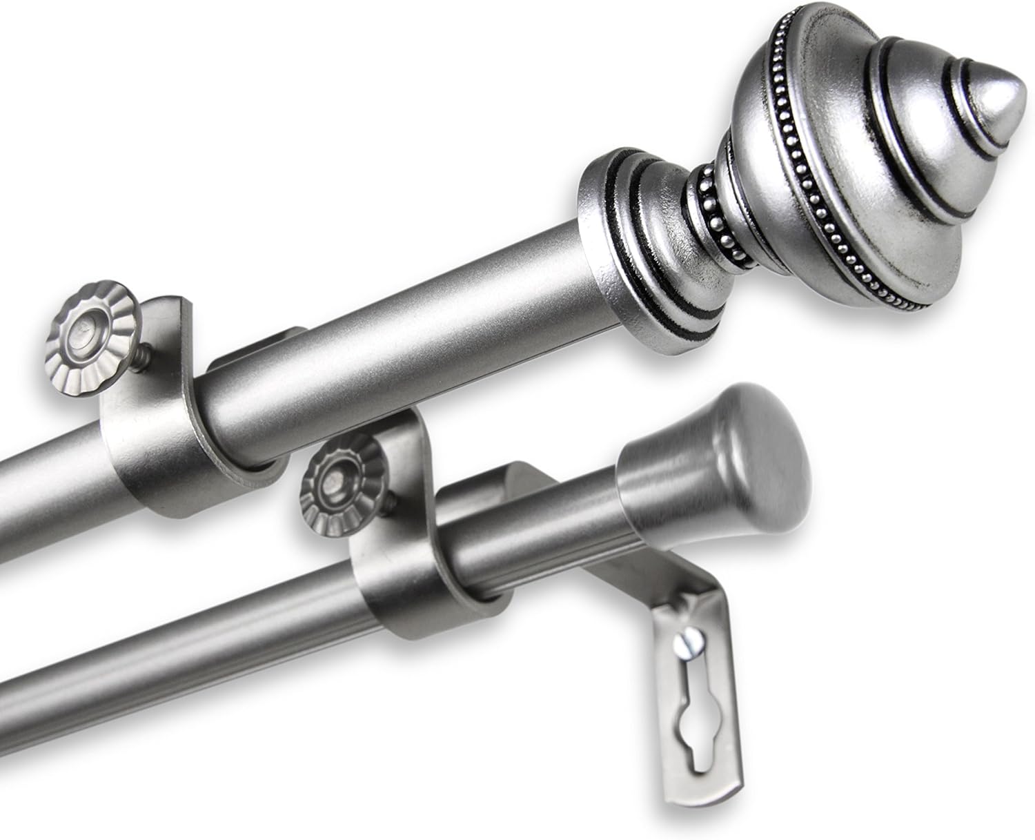Manor Adjustable Double Curtain Rod Cocoa 28 to 48 inch Brown Finish