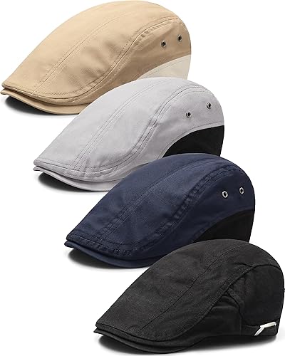 Zhanmai 4 Pieces Newsboy Hats for Men Summer Cabbie Cap Newsboy Flat CapIvy Cap Newsboy Hunting Hat for Men