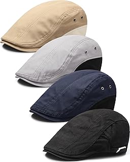4 Pieces Newsboy Hats for Men Summer Cabbie Cap Newsboy Flat CapIvy Cap Newsboy Hunting Hat for Men