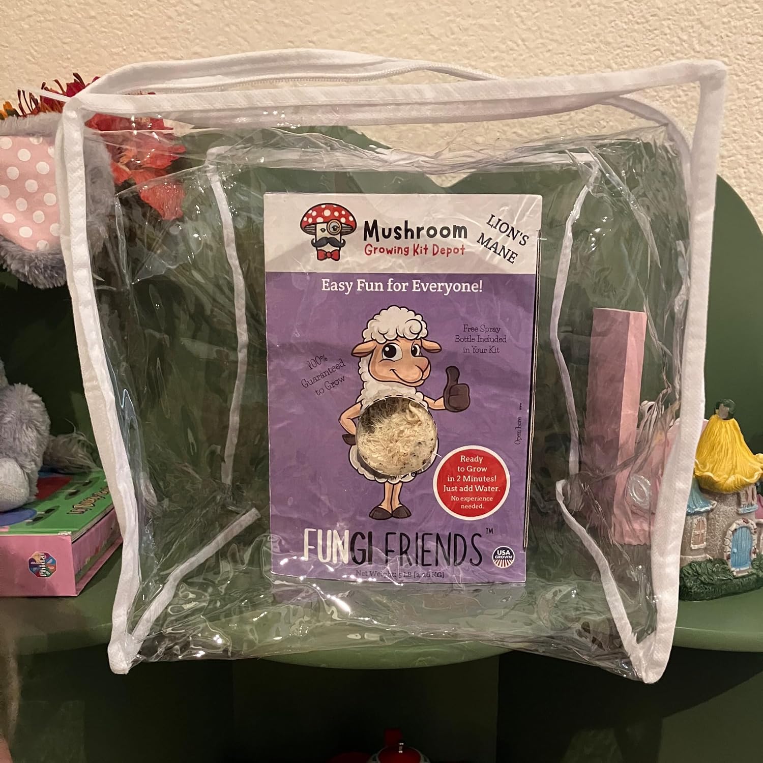 1 Humidity Tent Bundle + 1 FUNGI FRIENDS Lion's Mane Mushroom Grow Kit (5 lbs) | Lil Musheep | Beginner-Friendly & Easy to Use | Handmade in USA