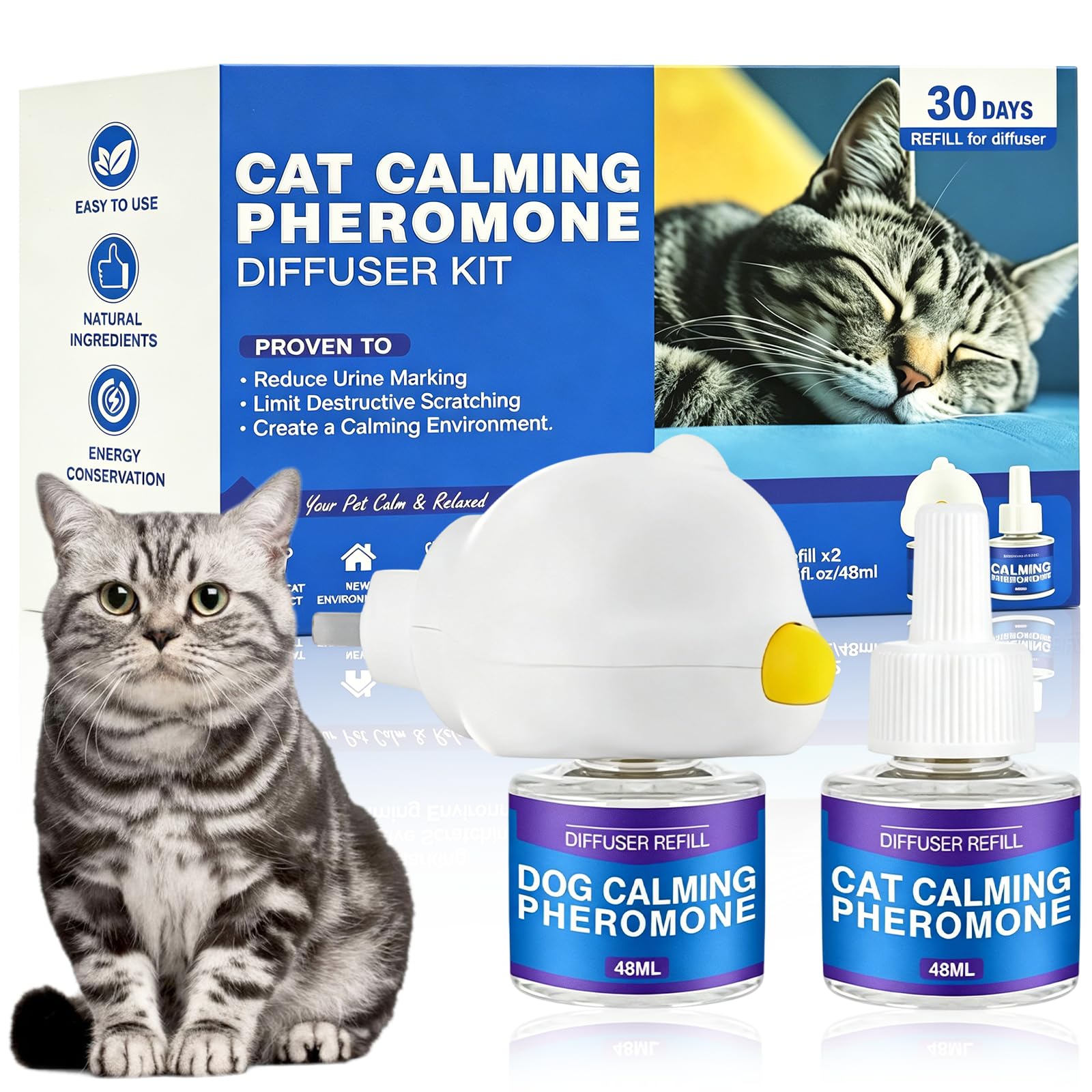 Difusor relajante para gatos con extractos naturales antiestrés