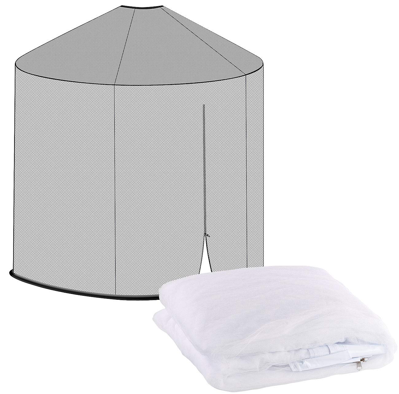 infactory Garden Parasols - rete per zanzare da esterno: Zanzariera per ombrelloni, bianco, 330 x 250 cm, 220 mesh (rete zanzare da giardino, zanzariera viaggio, birra)