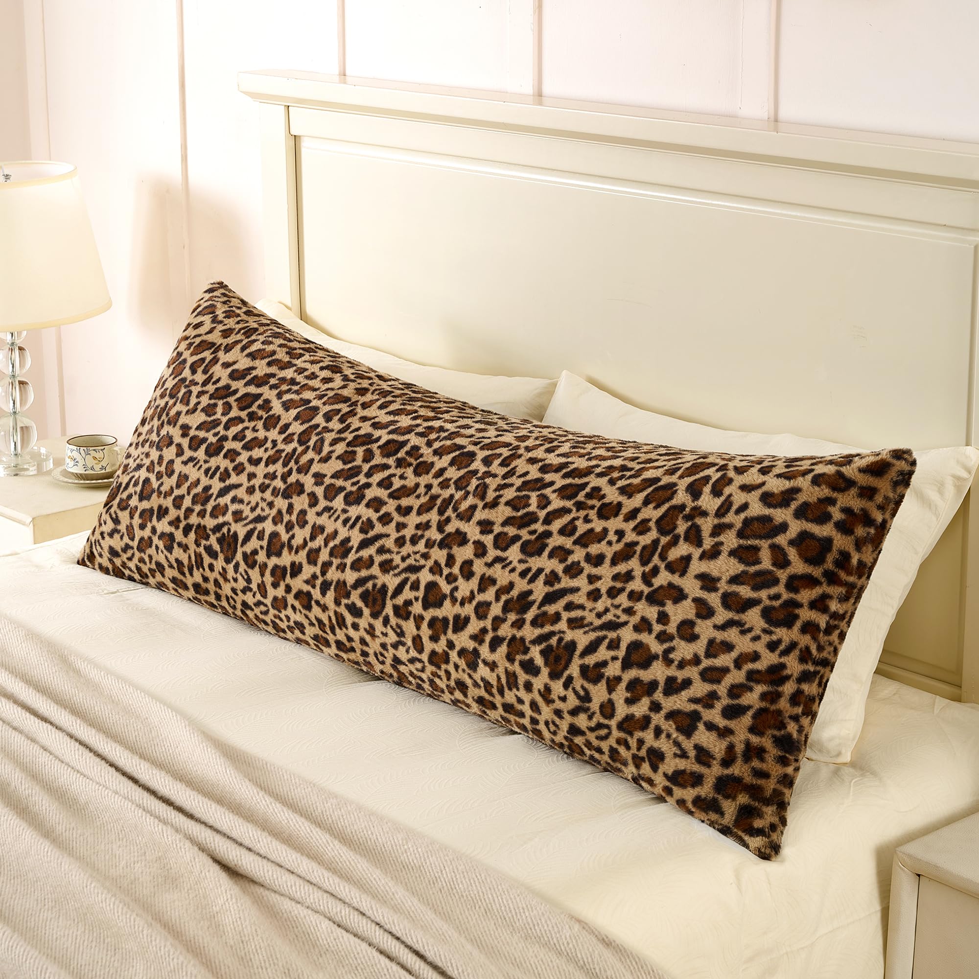 GALMAXS7 Cheetah Print Faux Fur Body Pillow Cover