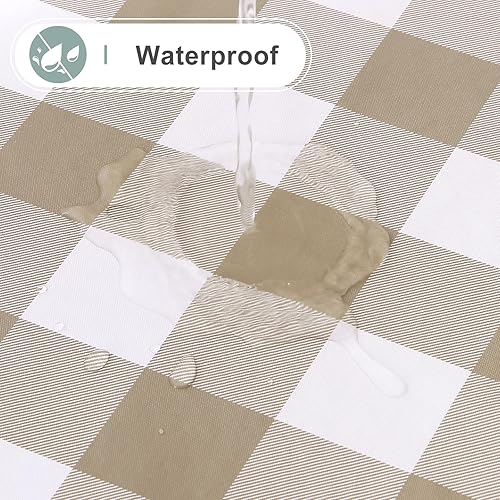 Miniatura 10 de misaya Mantel rectangular de vinilo impermeable, mantel con parte trasera de franela de búfalo, mantel de plástico lavable para cena, cocina,
