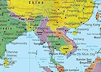 Vista 2 de Swiftmaps - Mapa de Asia para pared, edición geopolítica (18 x 22 pulgadas, laminado)