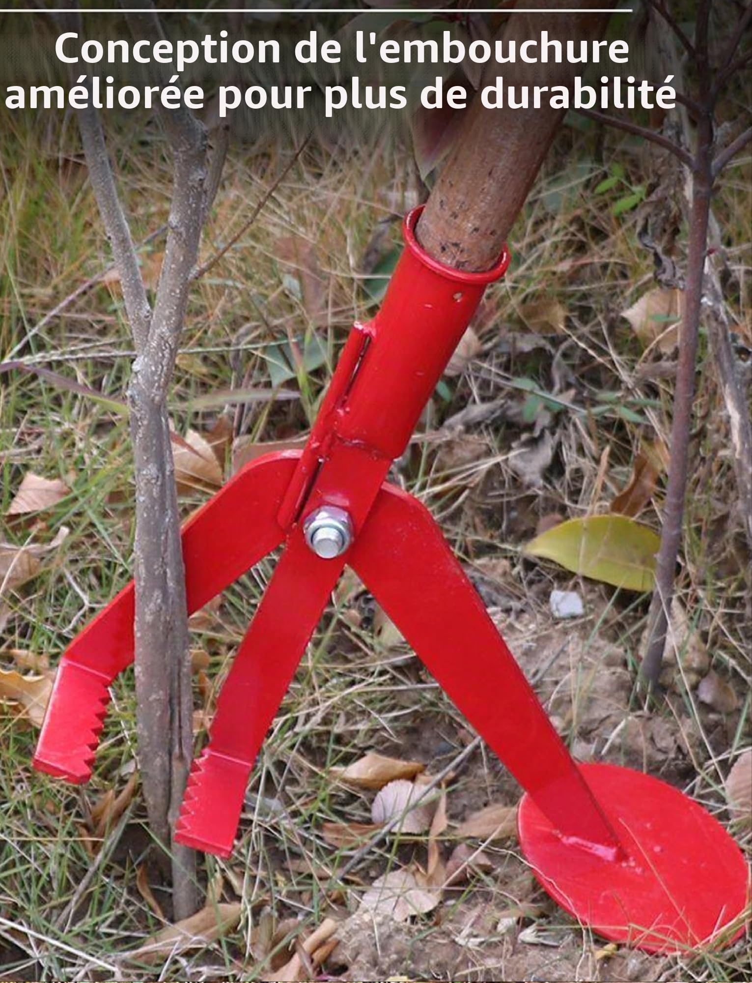 Extracteur de racines d'arbre portable, arracheur de souches manuel avec pince réglable et poignée antidérapante, outil d'extraction de poteaux de clôture et de jeunes arbres
