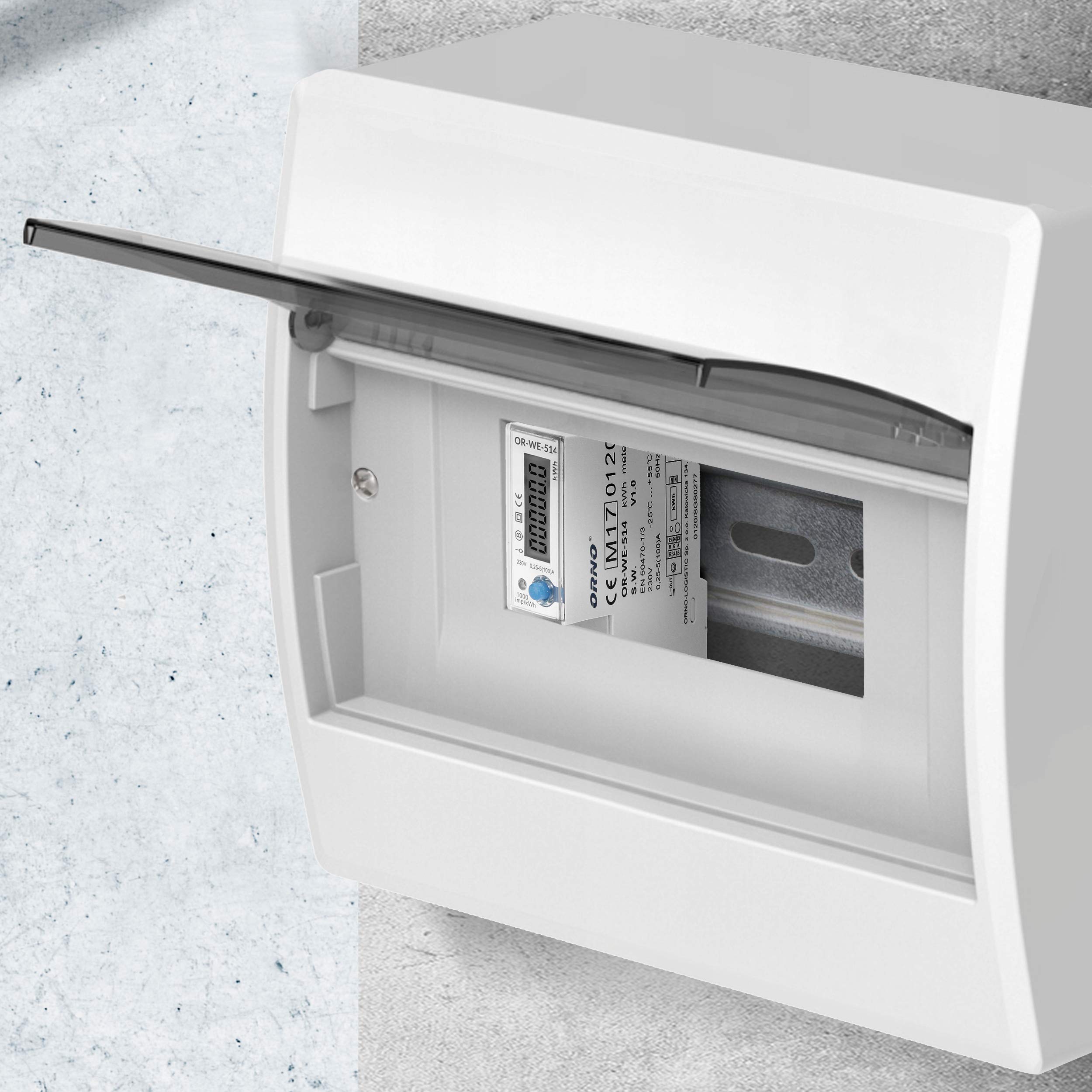 Orno Contador digital de corriente alterna con pantalla LCD con puerto RS485 y certificado MID, consumo de energía 100 A
