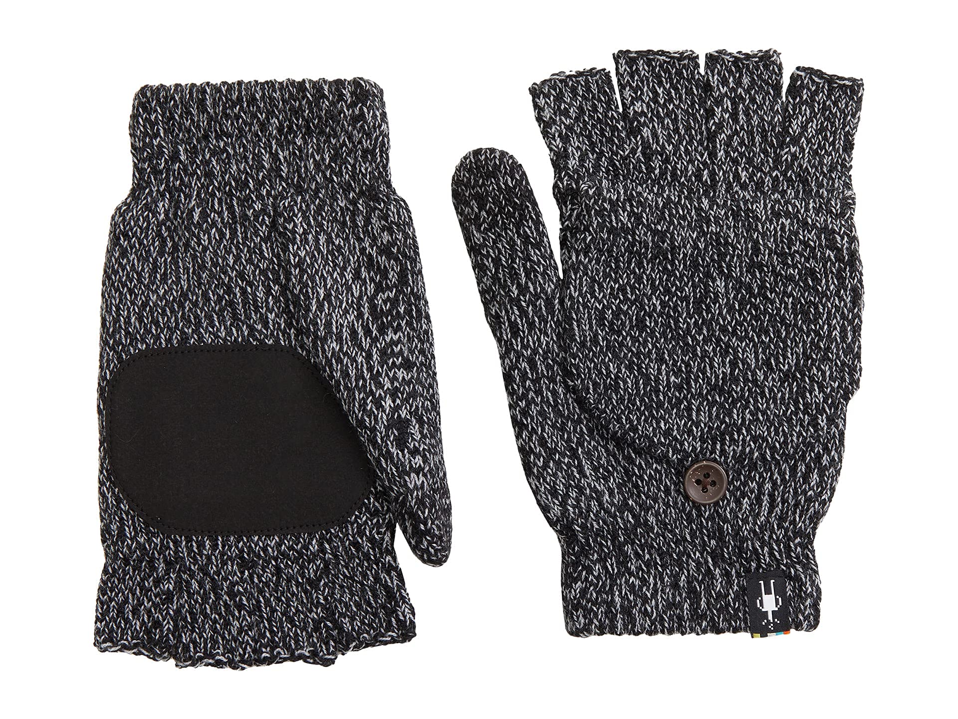 Smartwool Cozy Grip Flip Mitt – Combines the Benefits of Fingerless Glove and the Warmth of Mittens – Comfortable, Warm and Durable – L/XL, Black