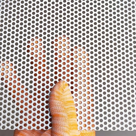 Perforated Stainless Steel Sheet, Perforated Metal Sheet 11.8" x 11.8" Stainless Steel Preforated Sheet, 0.14" Hole, 0.048" Thickness