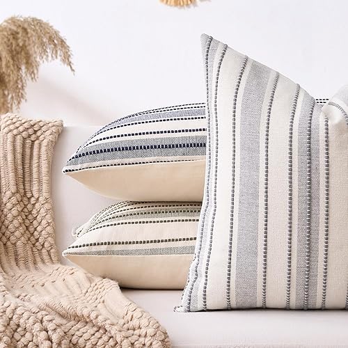 Miniatura 6 de Juego de 2 fundas de almohada bohemias de 18 x 18 pulgadas, decoración de casa de campo, fundas de cojín decorativas para dormitorio, sala de estar,