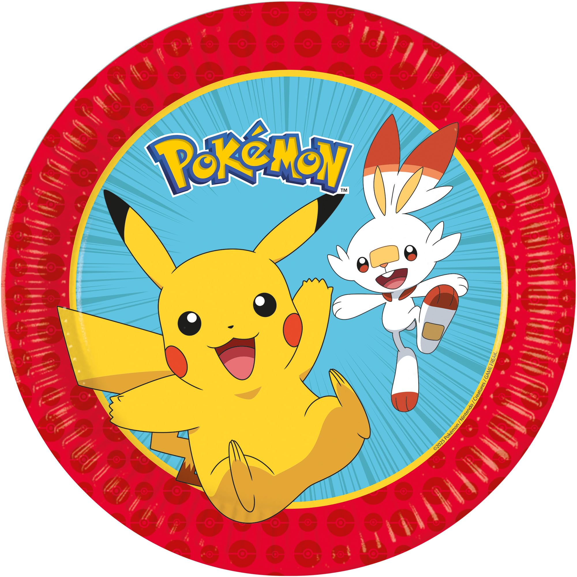 Procos - Decorazioni di compleanno Pokemon, 67 pezzi, per feste di compleanno per bambini con stoviglie monouso e decorazioni per feste