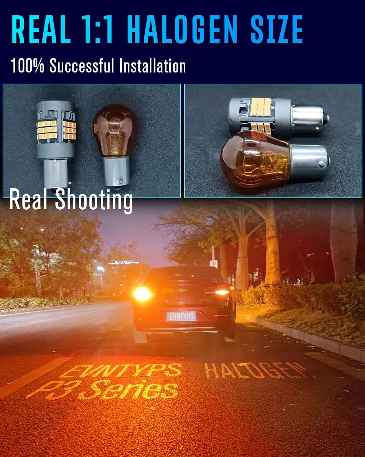 1156 Turn Signal Bulbs With Built in resistor Anti Hyper Flash,4000LM Super Bright 7506 LED Bulb Amber CANBUS Error Free With Turbo Fan,BA15S 1141 1003 P21W 1156A LED Bulb,2pcs