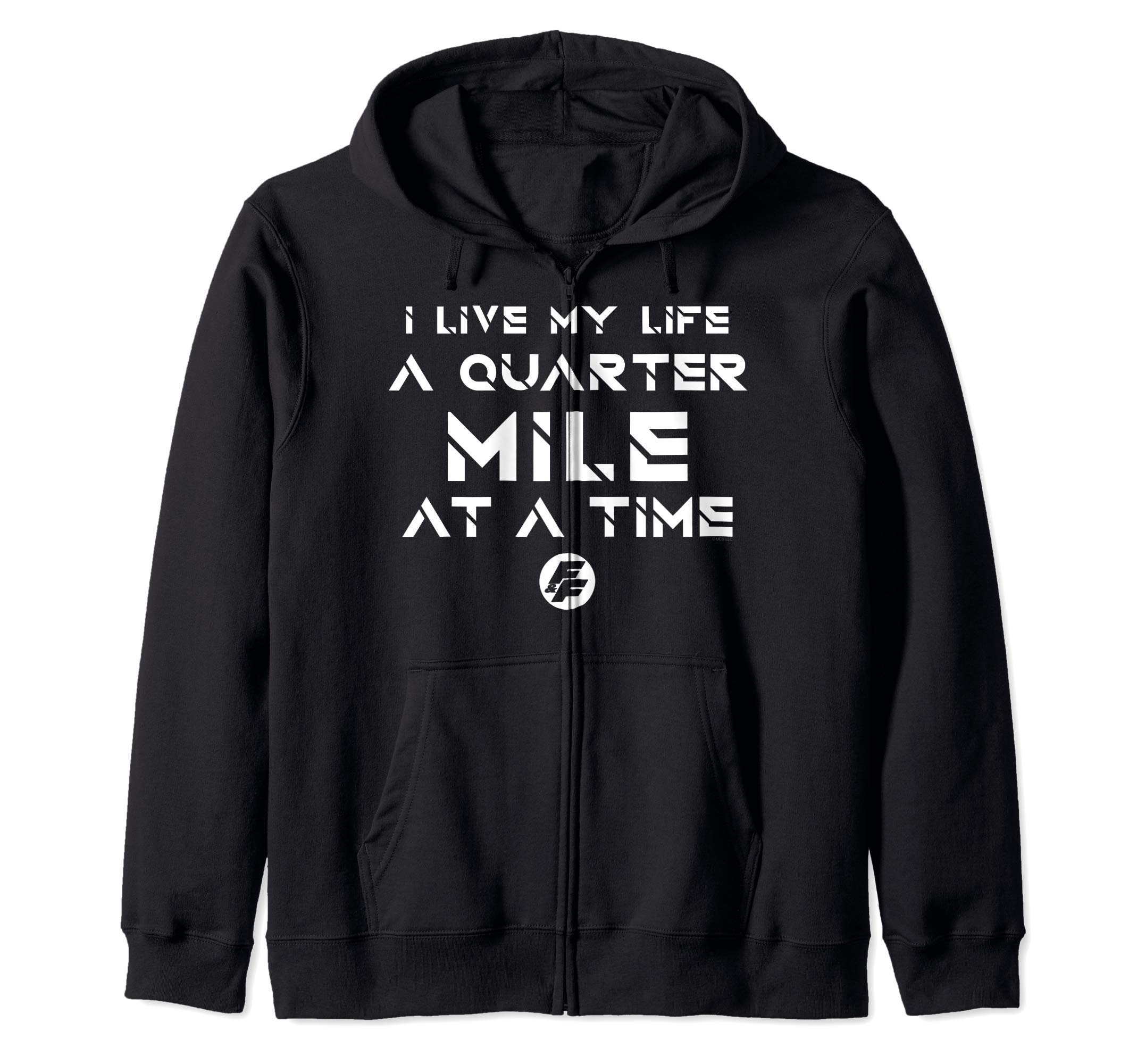 FAST AND FURIOUSFast & Furious Life At A Quarter Mile At A Time Word Stack Zip Hoodie