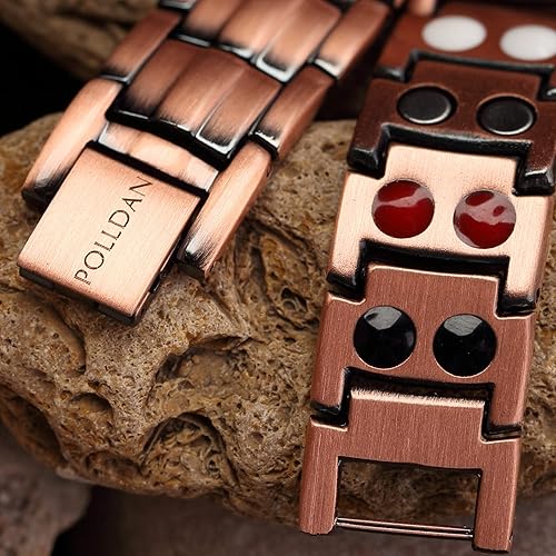 Miniatura 4 de Pulsera de cobre 6200 Gauss Power  Pulsera para hombre 99.99% cobre puro  Pulseras magnéticas para hombres con ajuste ajustable y herramienta de