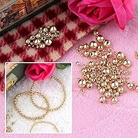 Vista 5 de Cuentas redondas chapadas en oro de 14 quilates, cuentas duraderas que no se decoloran fácilmente, cuentas espaciadoras sin costuras, cuentas