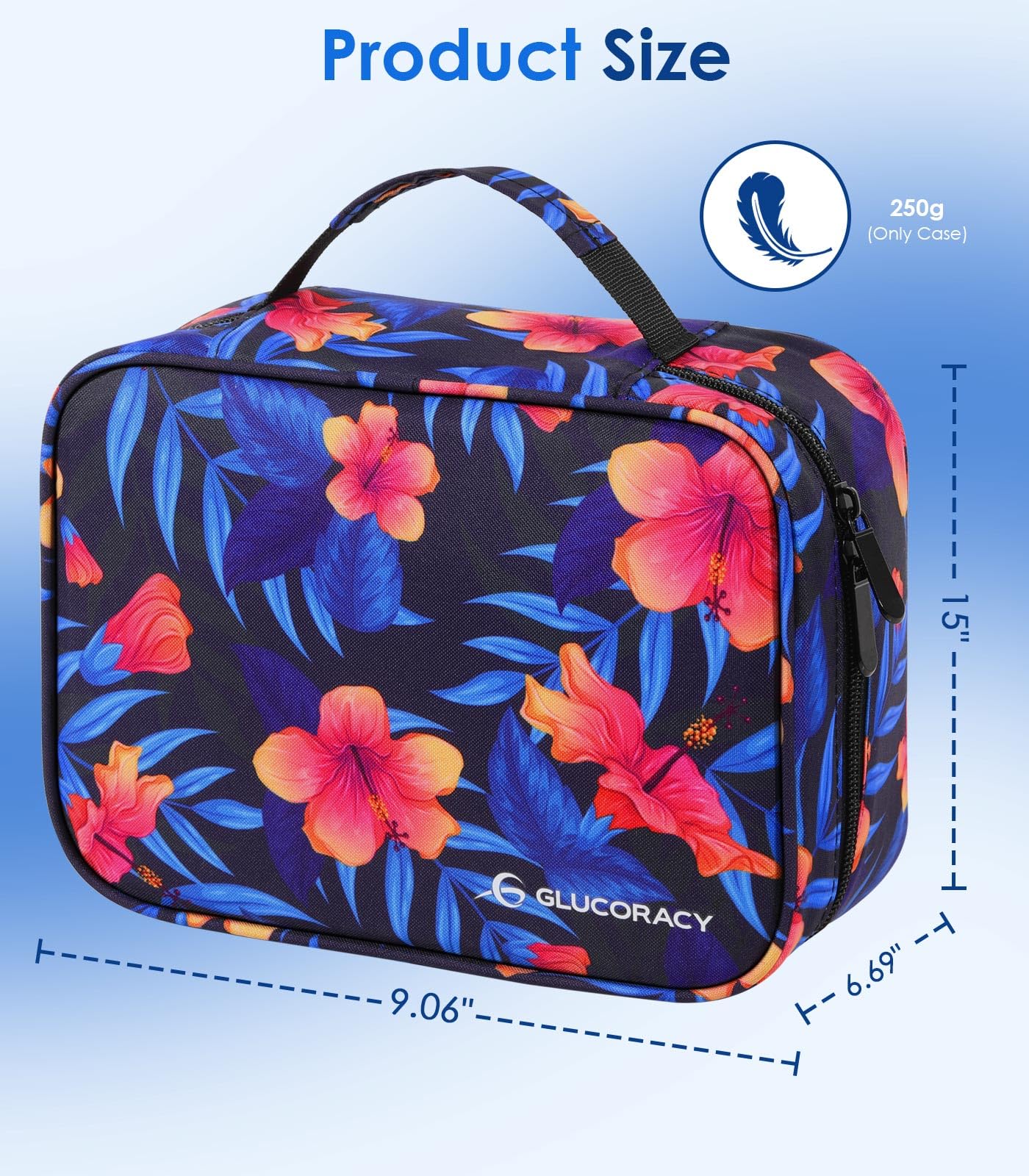 Glucoracy Estuche de viaje enfriador de insulina, bolsa grande de refrigeración de medicamentos con 4 paquetes de hielo reutilizables para bolígrafos de insulina y suministros para diabéticos,