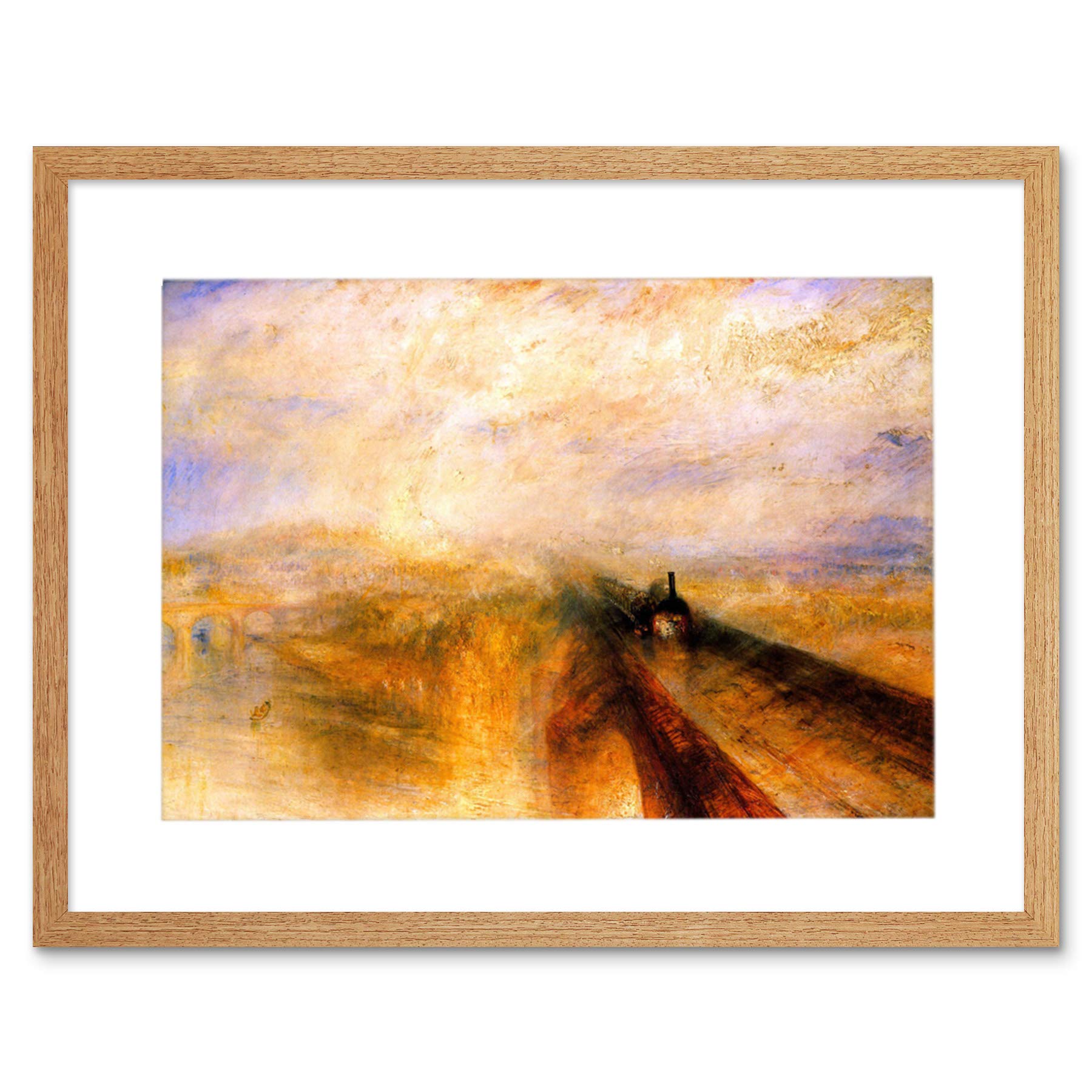 Wee Blue Coo Turner Rain Steam Speed Great Western Rail Frame Art Print Picture F12X447