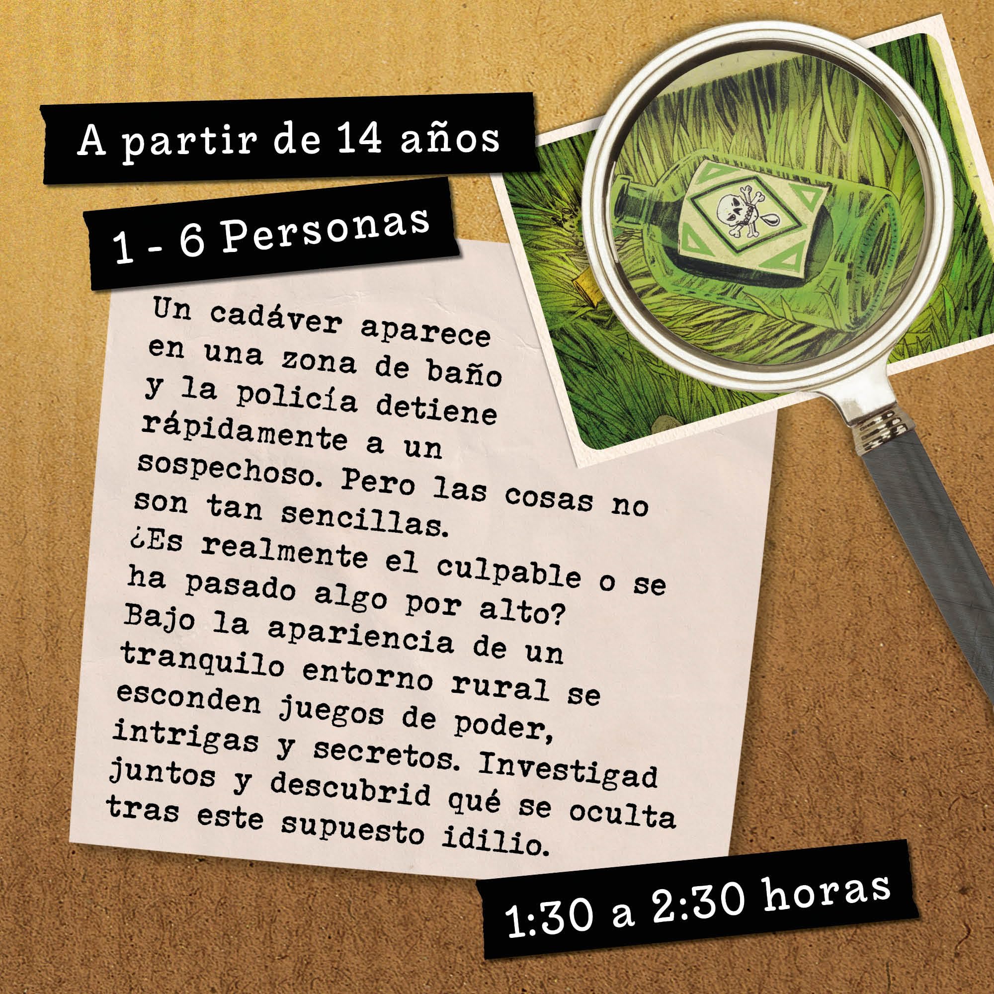 Hidden Games Escena del Crimen: Una Solución Venenosa, crimenes imperfectos, Exit Juego de Mesa Misterio Detectives cooperativo, 1-6 Jugadores, +14 años, español