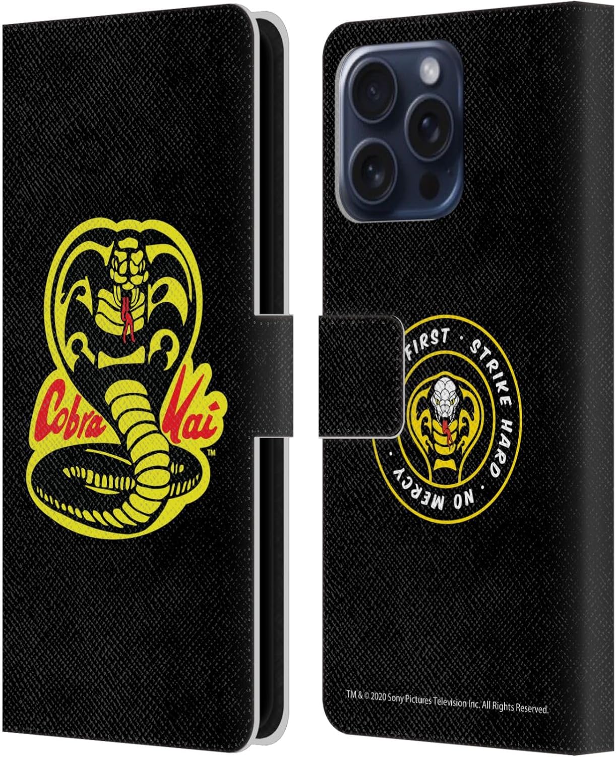 Head Case Designs Officially Licensed Cobra Kai Logo Graphics Leather Wallet Case Compatible with Apple iPhone 16 Pro Max