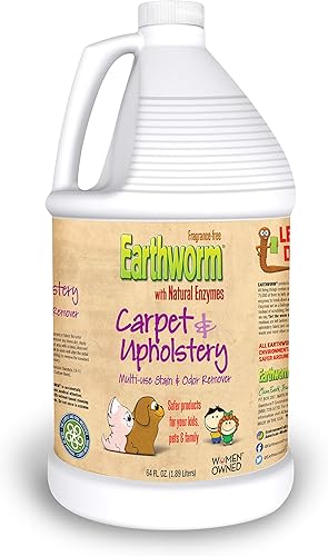 Earthworm Limpiador de alfombras y tapicería, removedor de manchas y olores, enzimas naturales, más seguro para la familia, respetuoso con el medio