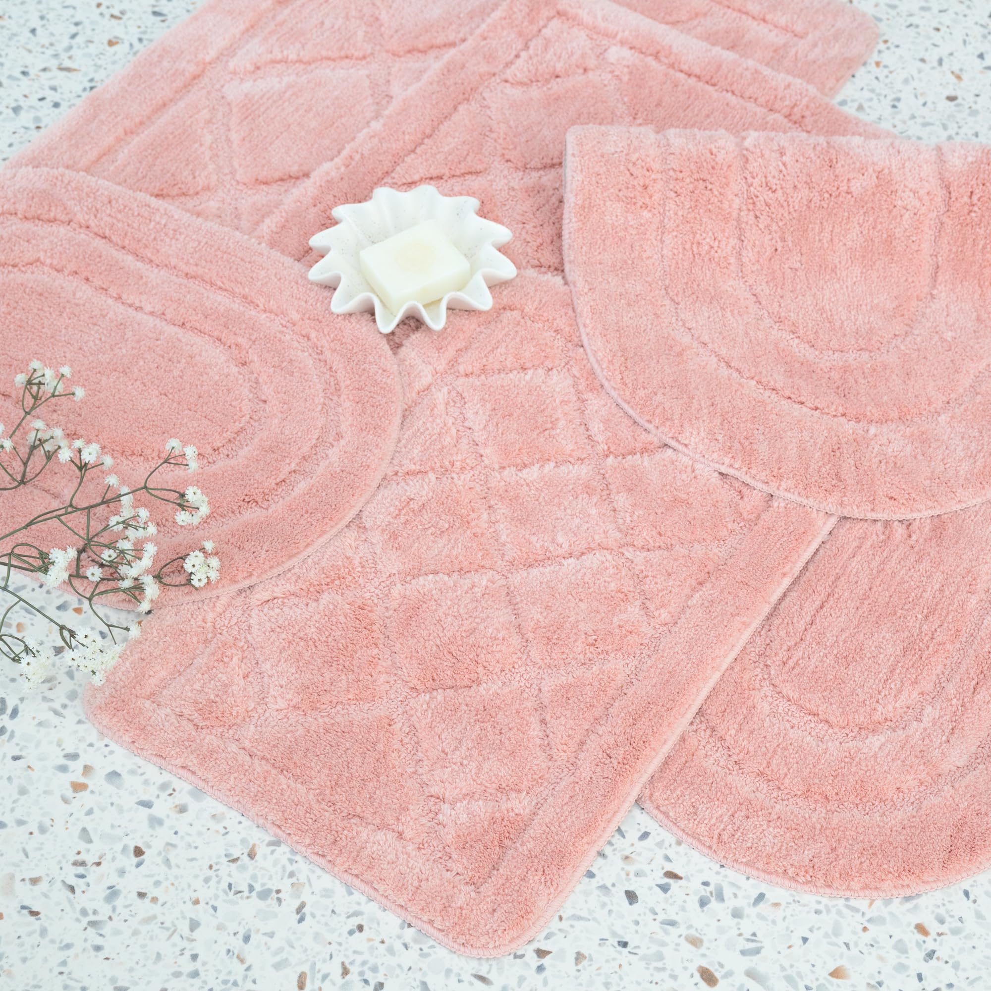 Badematte Soft – Badteppich Weich Flauschig – Rutschfester Badezimmerteppich – Angenehm im Griff – Leicht zu Reinigen – Waschmaschinengeeignet - Badematten - Teppish - 60x100 cm Rosa