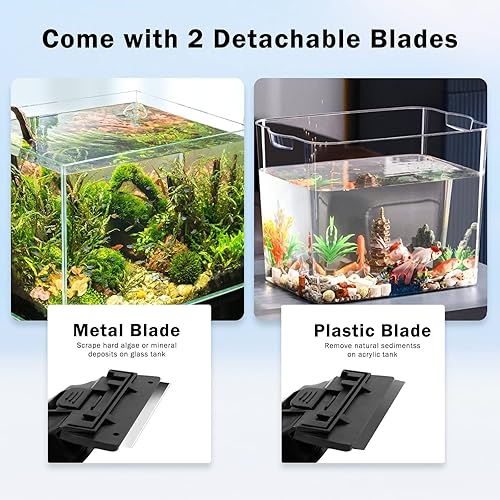 Miniatura 2 de AQQA Cepillo limpiador magnético fuerte para acuario, herramienta de limpieza de imán de algas de vidrio para pecera, cepillo limpiador flotante con